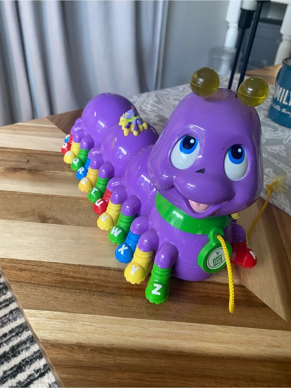 Leapfrog Alphabet Pal Purple Caterpillar Pull Toy Interactive Musical WORKS